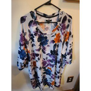Womans Vera Wang Polyester Floral Print Dress Sz XXL